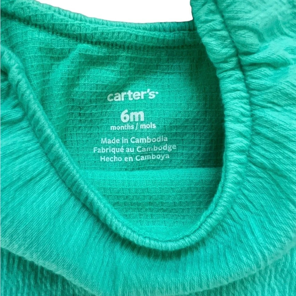 Carter’s Baby Girl Aqua Flutter Sleeve Top | 6M